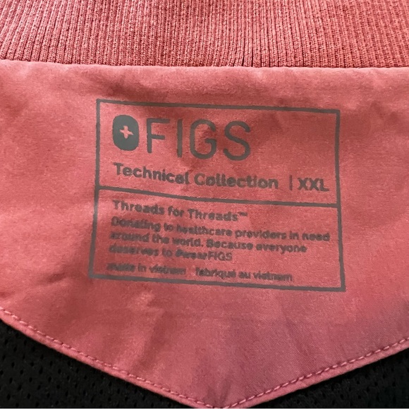 Figs Technical Collection Jacket Front Zip Black with Pink Detail XXL - Picture 10 of 15